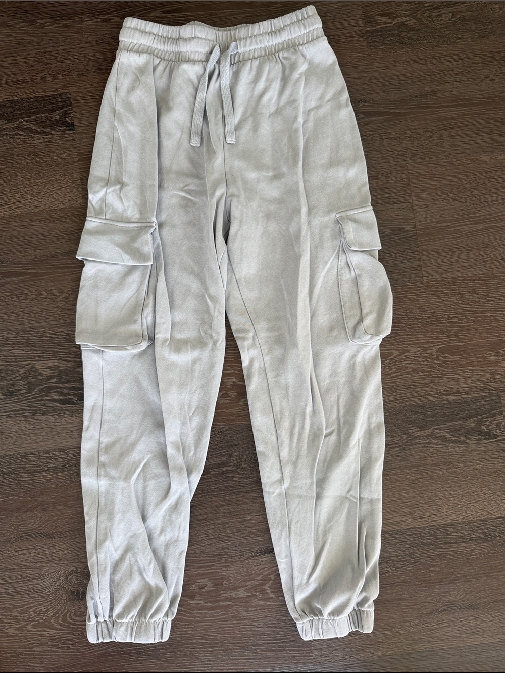 Zara Light Gray Cargo Jogger Pants